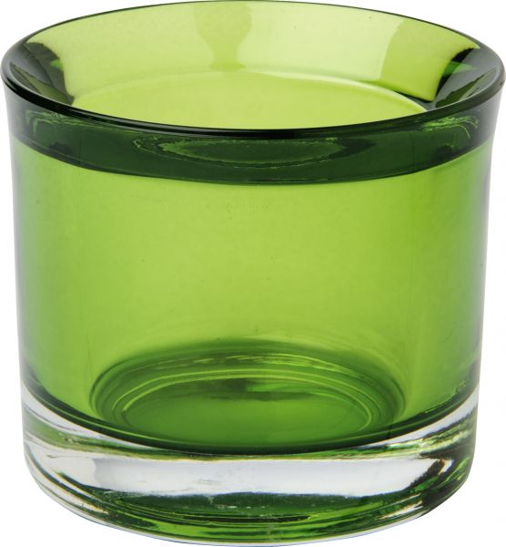 Glas-Teelicht "Only me" apfelgrün, D 6,5 cm, H 5,5 cm