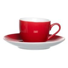 Farbenfroh Porzellan-Espressotasse rot mit Unterteller