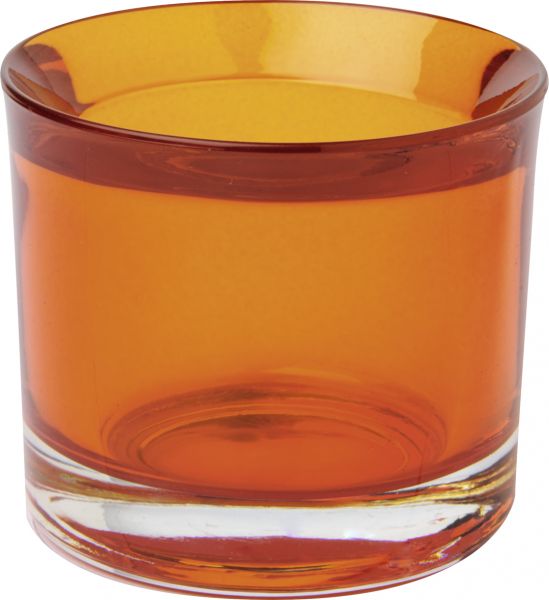 Glas-Teelicht "Only me" orange, D 6,5 cm, H 5,5 cm