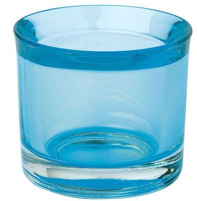 Glas-Teelicht "Only me" hellblau, D 6,5 cm, H 5,5 cm
