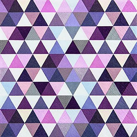 Papierservietten Dreiecke lila-rosa-grau-weiß
