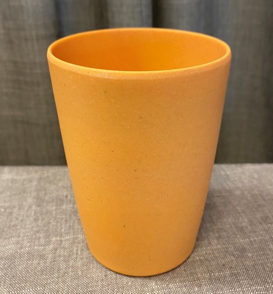 Bambus- / Maisserie Becher orange, D 8 cm, H 11 cm