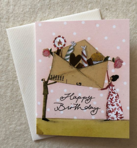 Mini-Doppelkarte Happy Birthday Schokobrief