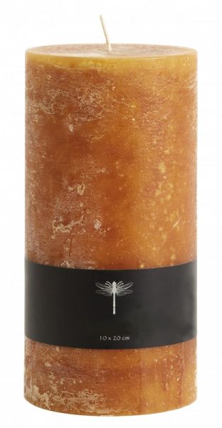 Zylinder-Kerze D 10 cm, H 20 cm, amber, brennt 160 Std., 97 % Paraffin, 20 % pfl. Wax