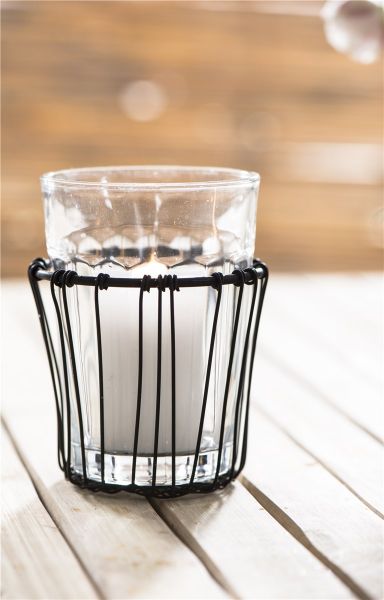 "Facette" Draht-Körbchenhalter für Glas-Teelicht, D 8 cm, H 8 cm