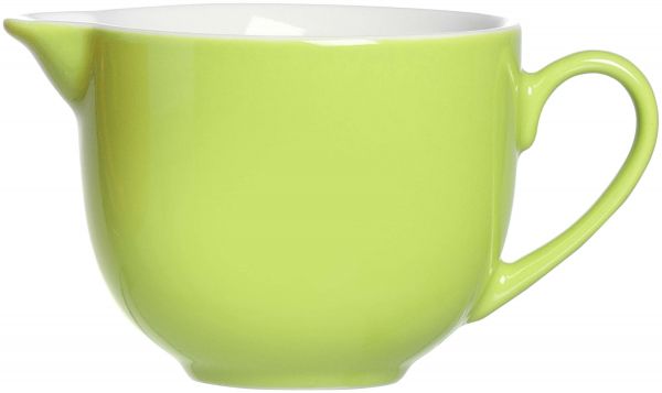 Farbenfroh Porzellan-Milchkännchen außen apfelgrün, innen weiß