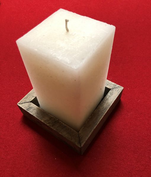 Kubus-Kerze 7,5 x 7,5 x 13 cm, weiß