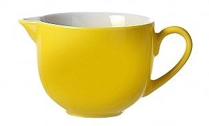 Farbenfroh Porzellan-Milchkännchen außen gelb, innen weiß