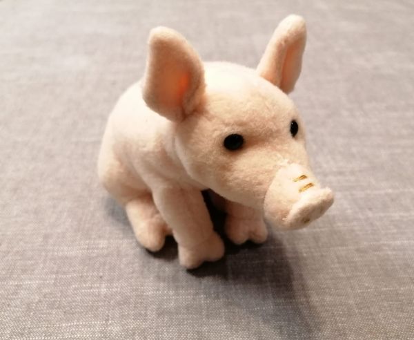 "Oink" Plüsch-Glücksschwein rosa