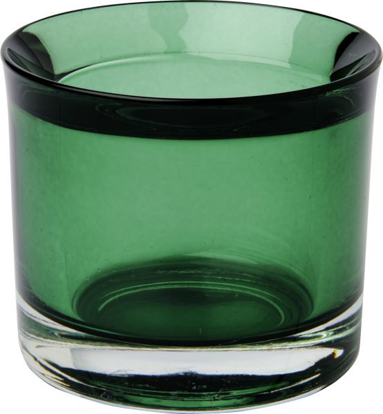 Glas-Teelicht "Only me" tannengrün, D 6,5 cm, H 5,5 cm