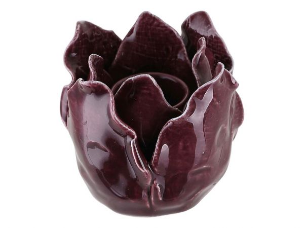 Keramik-Kerzenhalter Burgundy flower
