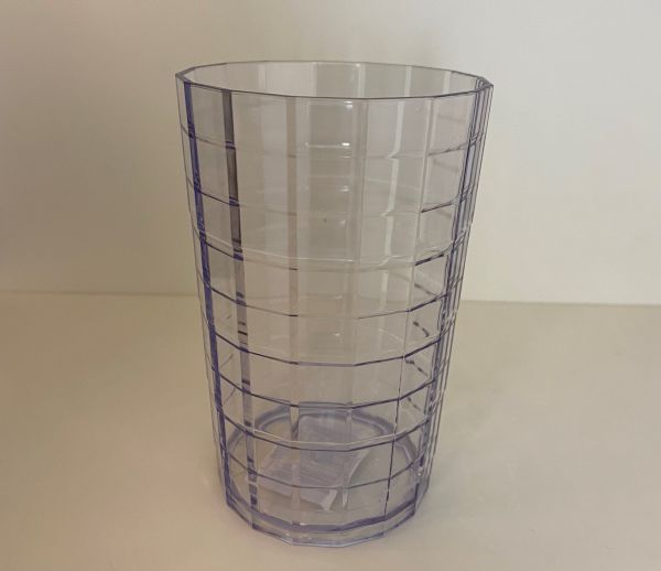 Glaslike Kunststoffbecher Facette transp., D 7,5 cm, H 12 cm
