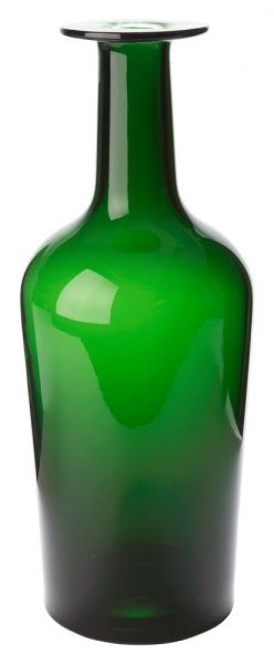 Glas-Flaschenvase leuchtend tannengrün, D 13 cm, H 30,5 cm