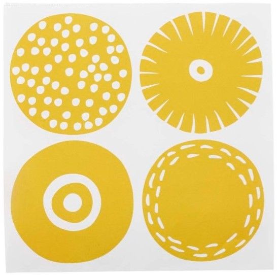 Papierservietten gelb-weiß Kreismuster