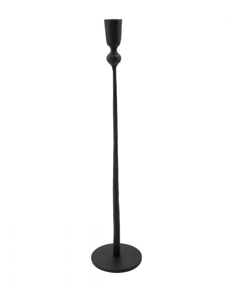 Handgefertigter Kerzenhalter Single, Eisen schwarz, H 41 cm, D 7 cm