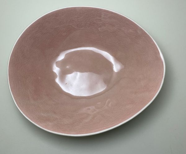 Pastell Keramikschale oval, rosa