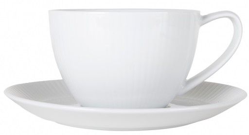 Fair Porzellan-Tasse weiß mit Unterteller