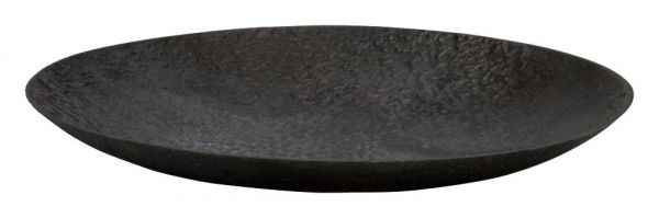 Eisen-Schale schwarz, massiv, schwer, D 31 cm, H 8 cm