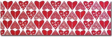 Tischläufer Herzen rot-weiß, 45 x 150 cm