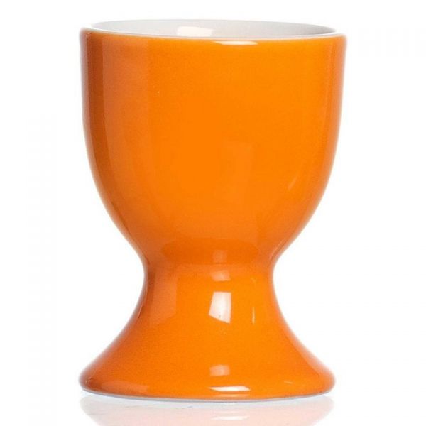 Farbenfroh Porzellan-Eierbecher, außen orange, innen weiß