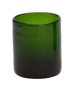 Glas-Teelicht leuchtend tannengrün, D 8 cm, H 9 cm