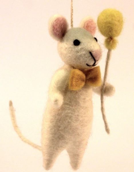 Maus Wollfilz-Anhänger Happy Mousemodel