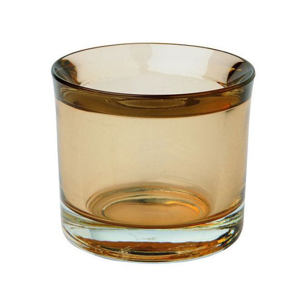 Glas-Teelicht "Only me" amber, D 6,5 cm, H 5,5 cm