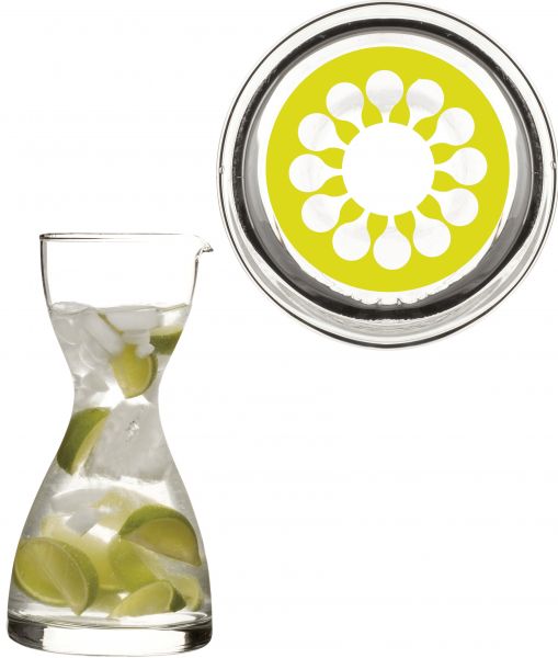 Retro Glas-Karaffe, Blume lime, D 12,5 cm, H 24,5 cm