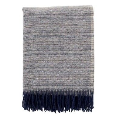Decke gewebt, 100 % Öko-Schafwolle gekämmt, natur u. schwarz, 130 x 200 cm