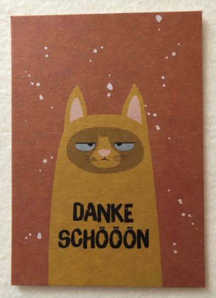 "Miau" Postkarte Katze DANKESCHÖÖÖN