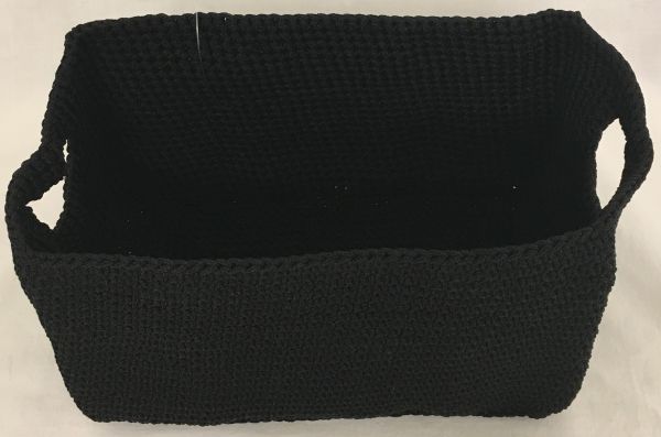 Häkelkörbchen schwarz, B 22 cm, T 13 cm H 14 cm